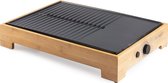 Bol.com DOMO DO9271G Plancha grill bamboo style - Plancha - 42cm - 1800W - Healthy ceramic coating - Bamboo style aanbieding