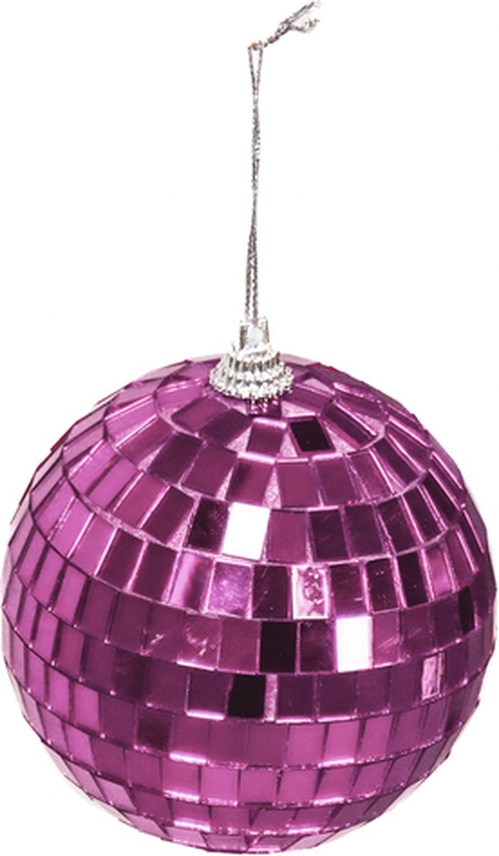 Housevitamin Kerst Disco Discobal Kerstbal Glas Roze 10x10x10 cm - Feestelijke Kerstdecoratie