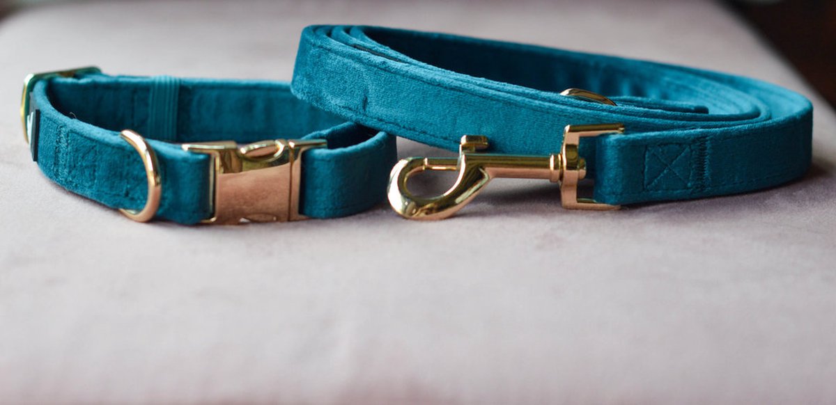 Velvet green set 150 cm (maat S, M, L halsband)