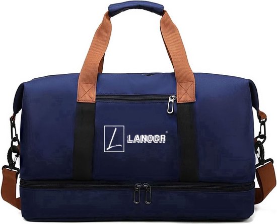 Heldenwerk® Sporttas met schoenenvak en vak voor natte spullen | Trainingstas voor dames en heren | Ideaal als reistas, fitnesstas, trainingstas of sporttas, zwart, 58 x 31 x 31 cm (Large 50L