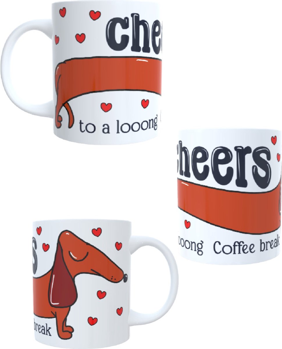 koffie - thee mok - beker cheers to a loong coffee break afbeelding