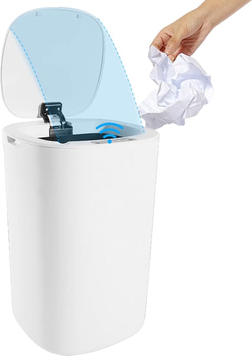 Goedkoopste Prullenbak - Prullenbak met sensor - Afvalbak - Vuilnisbak - Elektrische prullenbak - 9 Liter - Automatische Sensor - Slimme Sensor - Wit