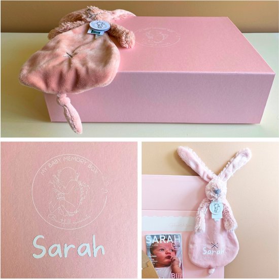 Gepersonaliseerde My Baby Memory Box roze | 30-delig Baby Herinneringen Doos | Kraamcadeau met naam | Baby Geschenkset | Persoonlijk cadeau meisje — afbeelding 3