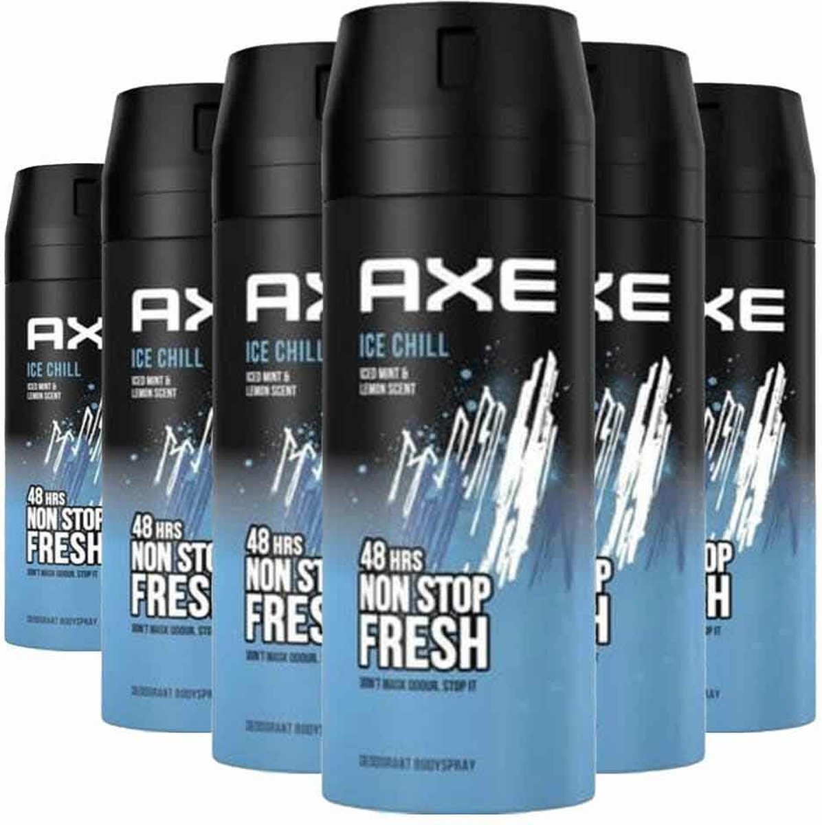 Goedkoopste 6x Axe Deodorant Bodyspray Ice Chill 150 ml