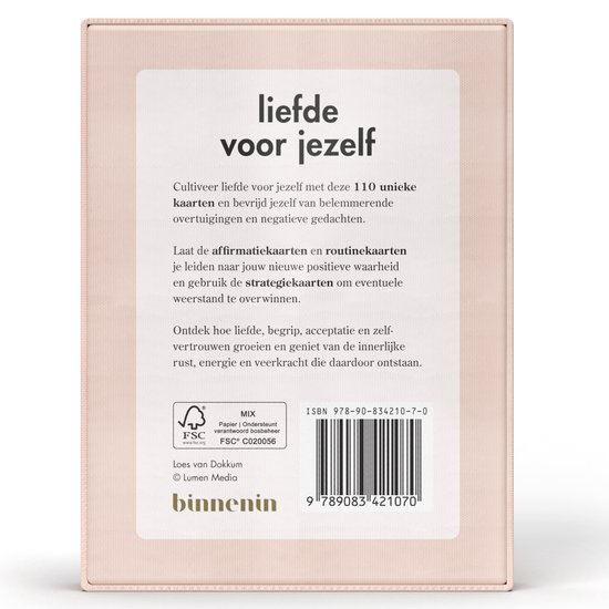 Binnenin Kaartenset - Liefde voor jezelf - Meer positiviteit en zelfliefde en minder stress en zelfkritiek
