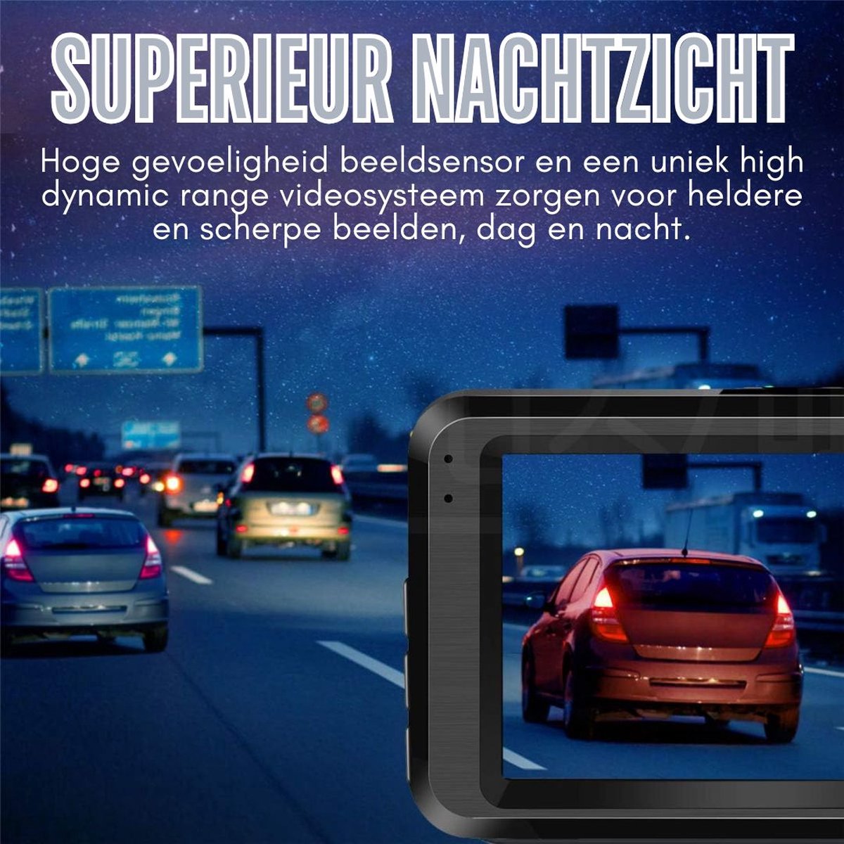 DD Dashcam voor Auto voor en Achter - Achter Draadloos - Full HD Gps - 4x9x6cm - Zwart – foto 4