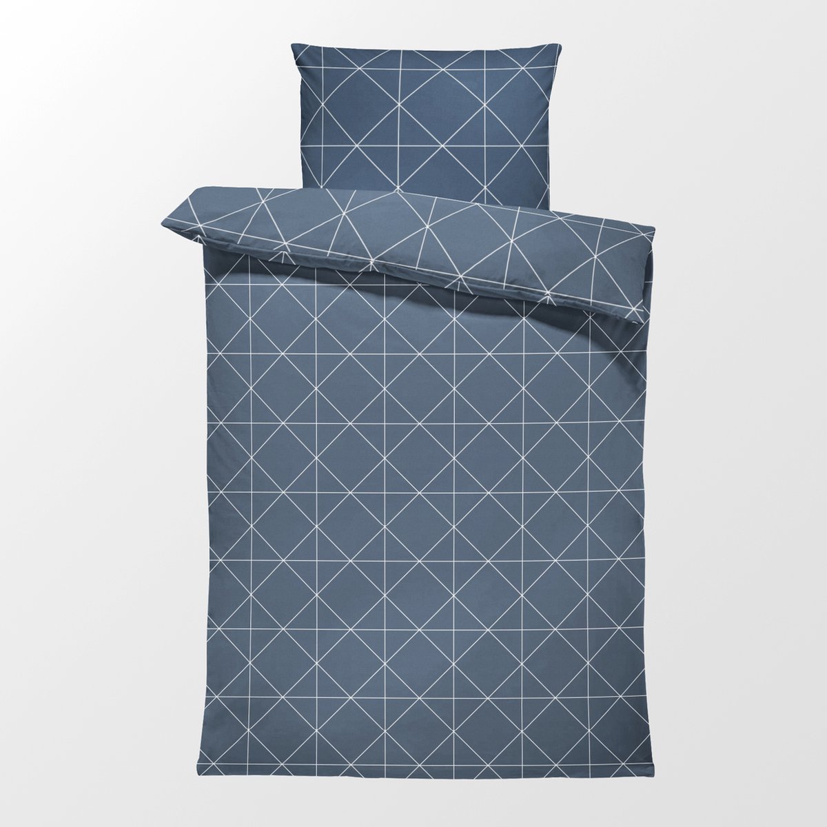 Dekbedovertrek Flanel - Winter - 1 persoon - 140 x 200 cm - Ruit