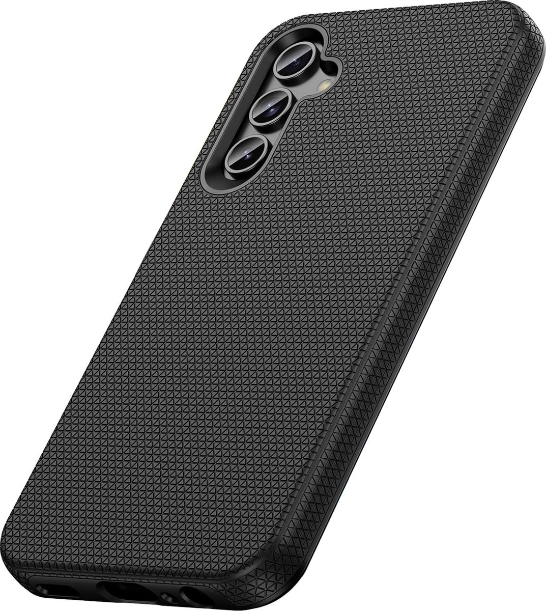 Casemania Hoesje Geschikt voor Samsung Galaxy A16 - Zwart - Anti Slip Matte Armor Back Cover
