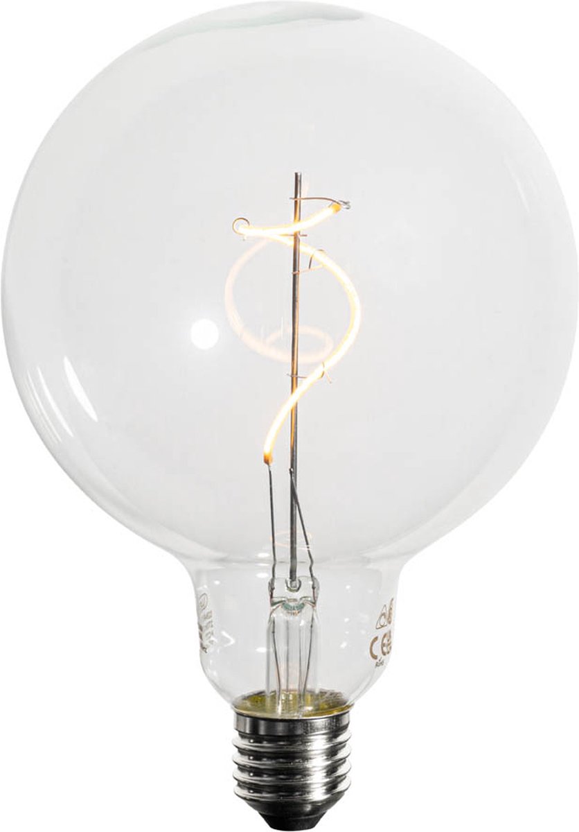 LUEDD E27 dimbare LED spiraal filament G125 4W 270 lm 2200K