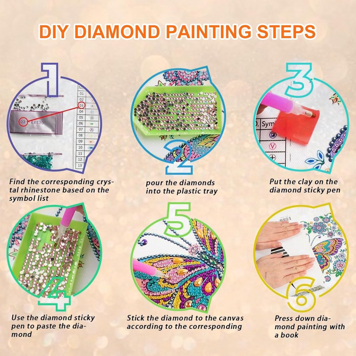 BOTC Diamond Painting Volwassenen - Diamond Painting Kinderen - Diamond Painting Pakket Volledig - 30x40CM - Kat — afbeelding 2