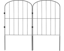 VEVOR 10x Decoratief Tuinhek 61x33cm , Metalen Hekwerk van Koolstofstaal , Spike-afstand 5,08 cm , met 20 x Klemmen , 20 x Nylon Banden , De drielaagse Lasconstructie en Het Robuuste Materiaal Maken Hem Stabiel en Duurzaam