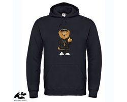 Compton Bear - Unisex Hoodie - M - Zwart