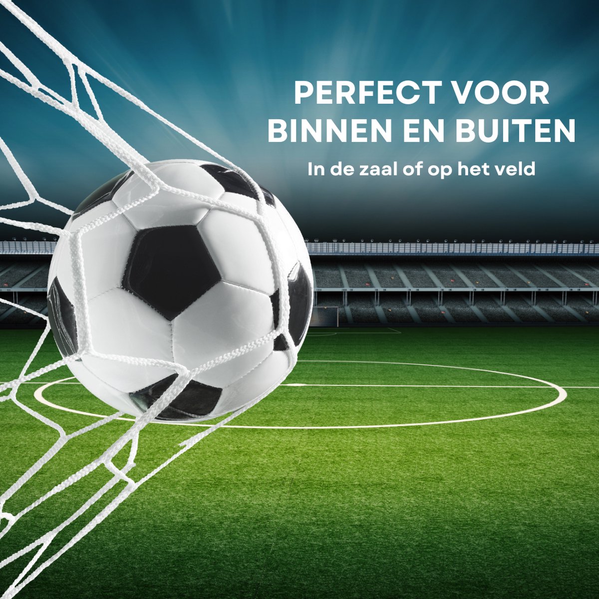 AJ-Sports Voetbaldoel met Doelwand - 300x200x90cm - Voetbalgoal - Goals - Voetbaltraining - Stalen buizen - 4 Schietgaten - Snelle Montage -Zwart — afbeelding 5