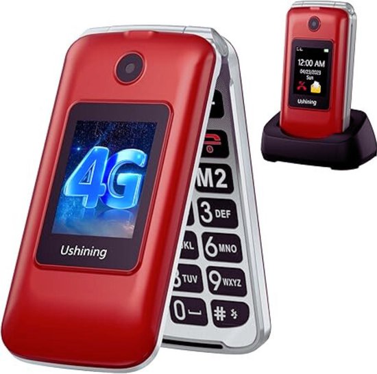 Emporia PURE-LTE Senior Cell Phone 4G Without Subscription with Emergency Call Button Black