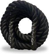 AJ- Sports Battle rope 9 mètres - Fitness - Soft Grip - Power rope - Fitness 7,5 kg - Zwart - Fitness & Crossfit - Workout