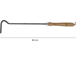 Vuurpook - 46 cm - pook - haak - staal - hout.