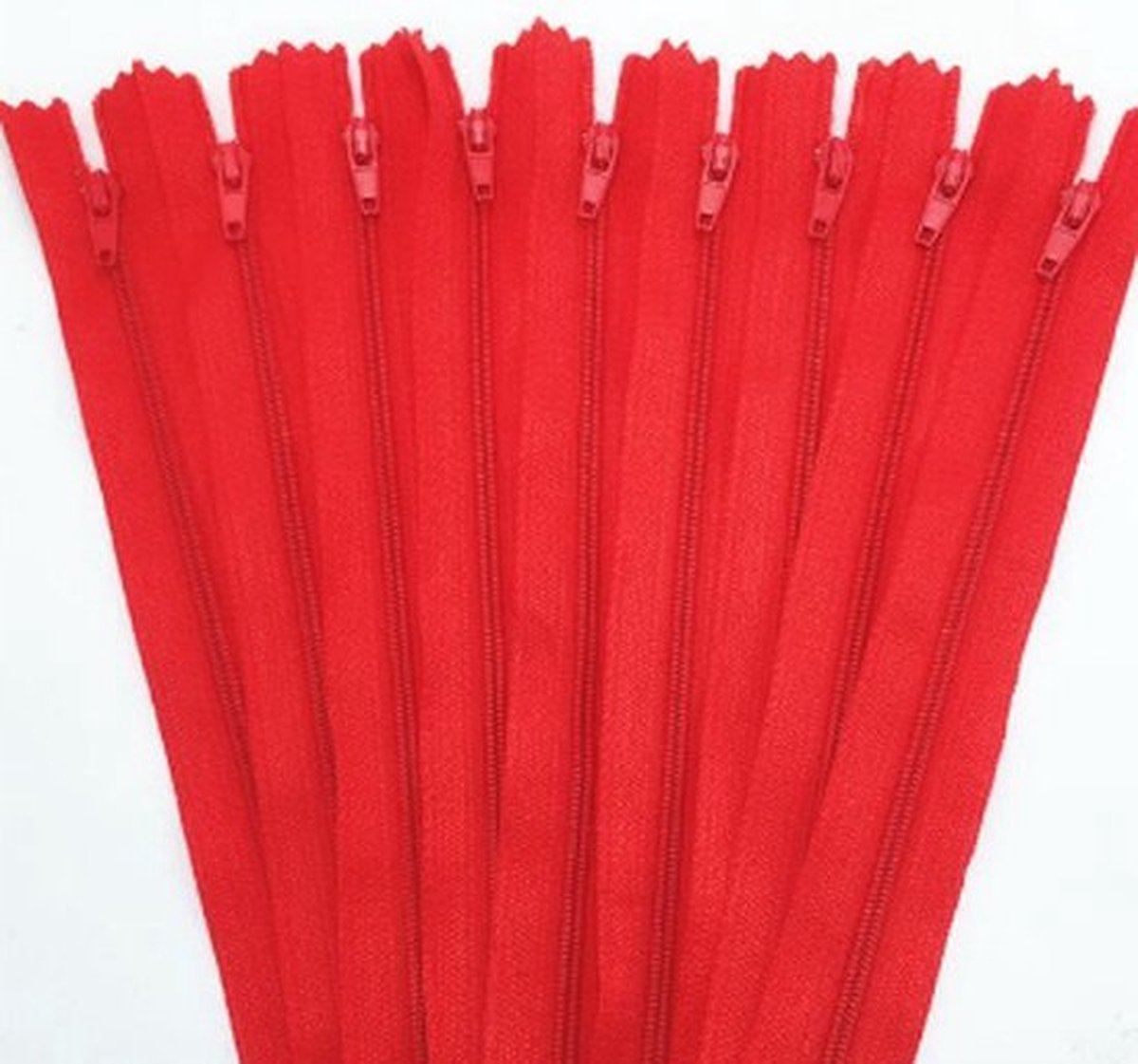 Close end rits 45 cm - rood - 2 stuks