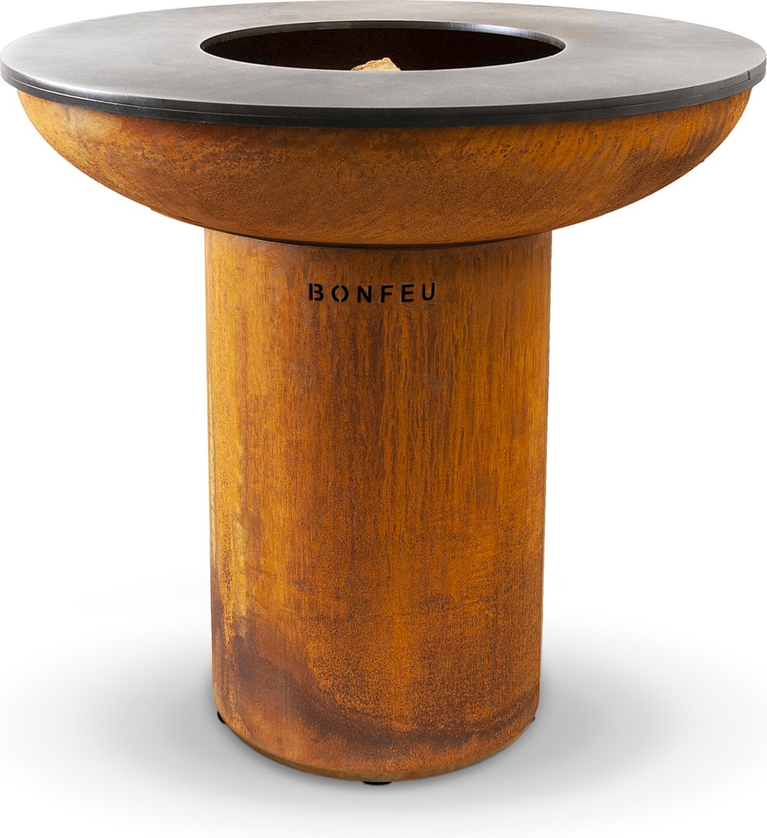 BonFeu BonBiza XL Corten Dicht - Buitenkoken - Plancha Bakken Plancha BBQ - 98x98x102 cm