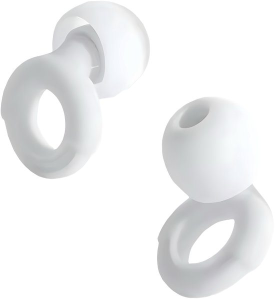 SoundFlare® - Oordopjes Festival - Slaap Oordopjes - Earplugs Quiet - Oordopjes Concert - Oordopjes Slapen - Reizen - Herbruikbare Gehoorbescherming - Siliconen - Wit - Verschillende maten