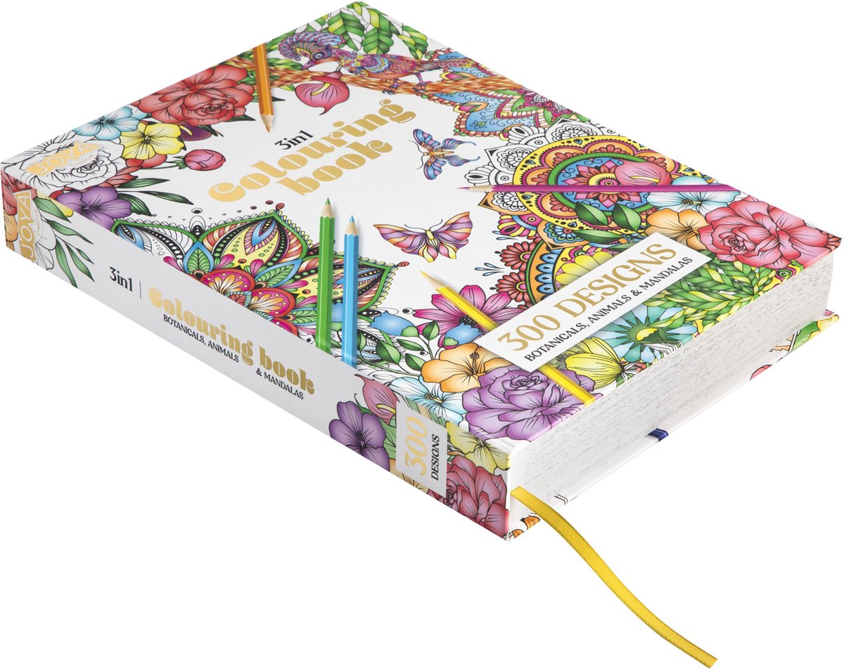 Luxe Kleurboek Voor Volwassenen - 300 Kleurplaten - Formaat A4 - Thema’s in Botanisch, Dieren & Mandala - volwassen kleurboek - Tekenen & Kleuren - Perfect voor Volwassenen - Joya Creative — afbeelding 6