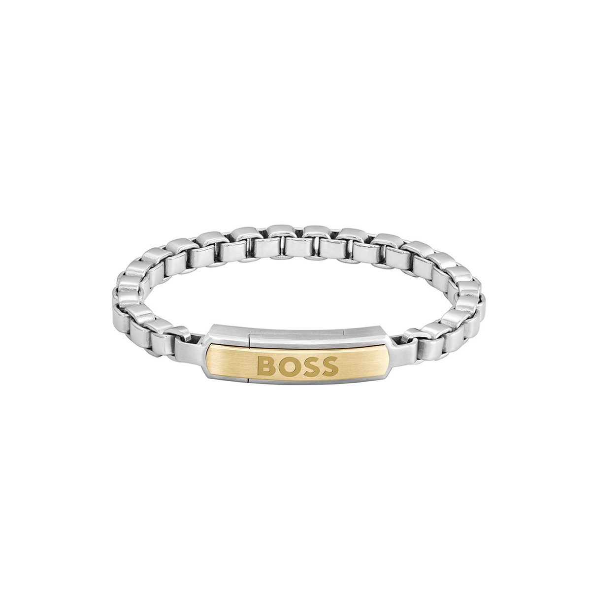 BOSS HBJ1580597M DEVON Heren Armband - Schakelarmband - Sieraad - Staal - Zilverkleurig - Venetiaans - 19 cm lang