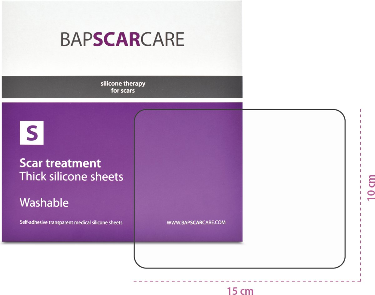 Goedkoopste BAPSCARCARE S, siliconen pleister, 10x15 cm | Vermindert littekens en littekenklachten | Litteken pleister | Siliconenpleisters littekens