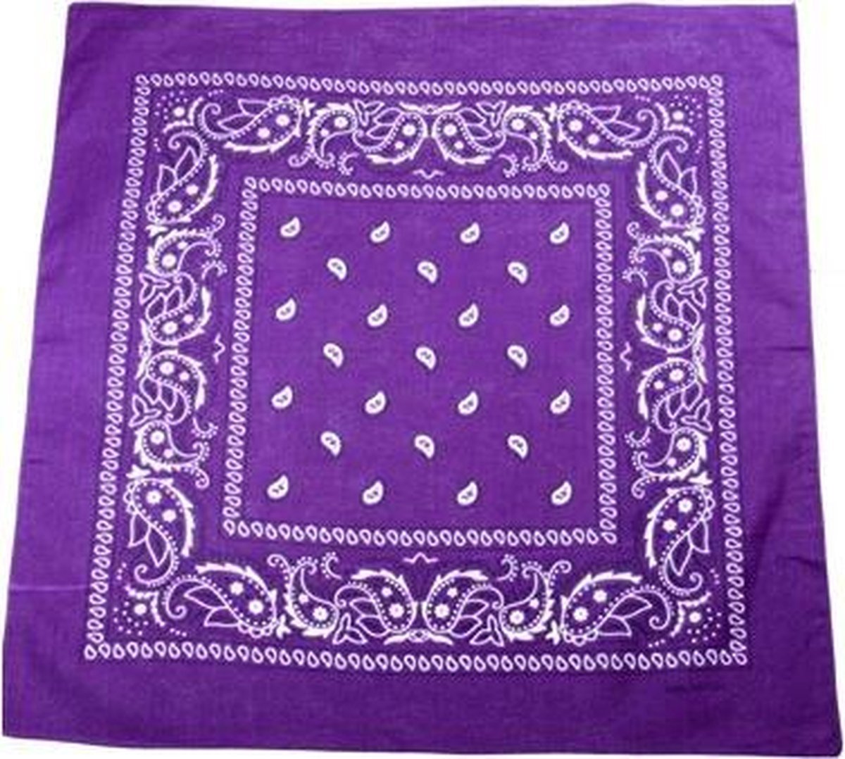 New Age Devi - PaarseWitte Bandana met Paisley Patroon