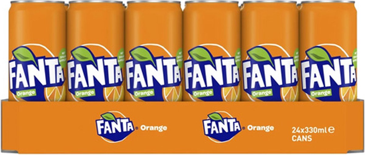Frisdrank fanta orange blik 330ml - 24 stuks