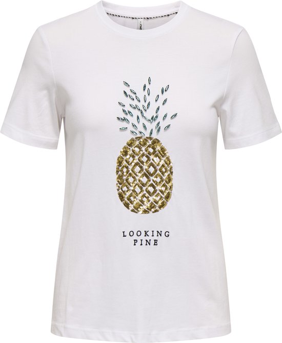 ONLY - ONLKITA LIFE REG S/S PINEAPPLE TOP JRS - Dames - T-shirts