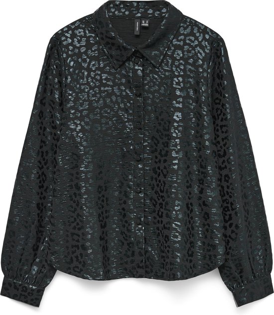 Vero Moda Blouse Vmcarla Foil L/s Shirt Wvn Ga 10335241 Black/black Leo Foil Dames Maat - XL