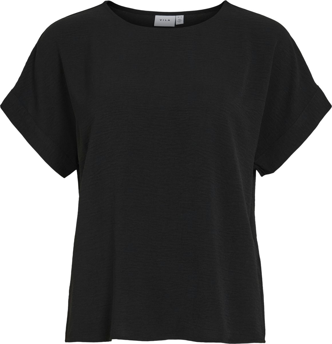 Elegant VILA Dames Korte Mouw T-Shirt effen met Crepe Patroon