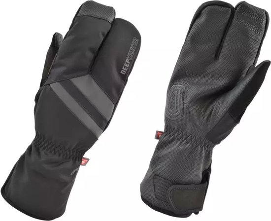 AGU Deep Winter - Handschoenen voor fietsen - Winterhandschoenen - Lobster design - Softshell - Wind- en waterdicht - Gel padding - Unisex - Zwart - M — afbeelding 2
