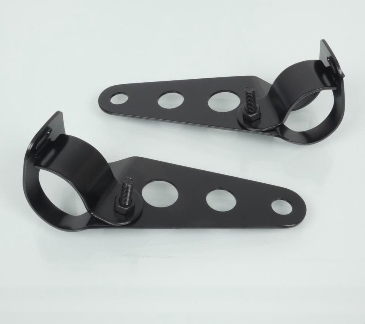 Kit patte de feu Ø32/36mm fixation optique support de phare acier noir pour moto Neuf