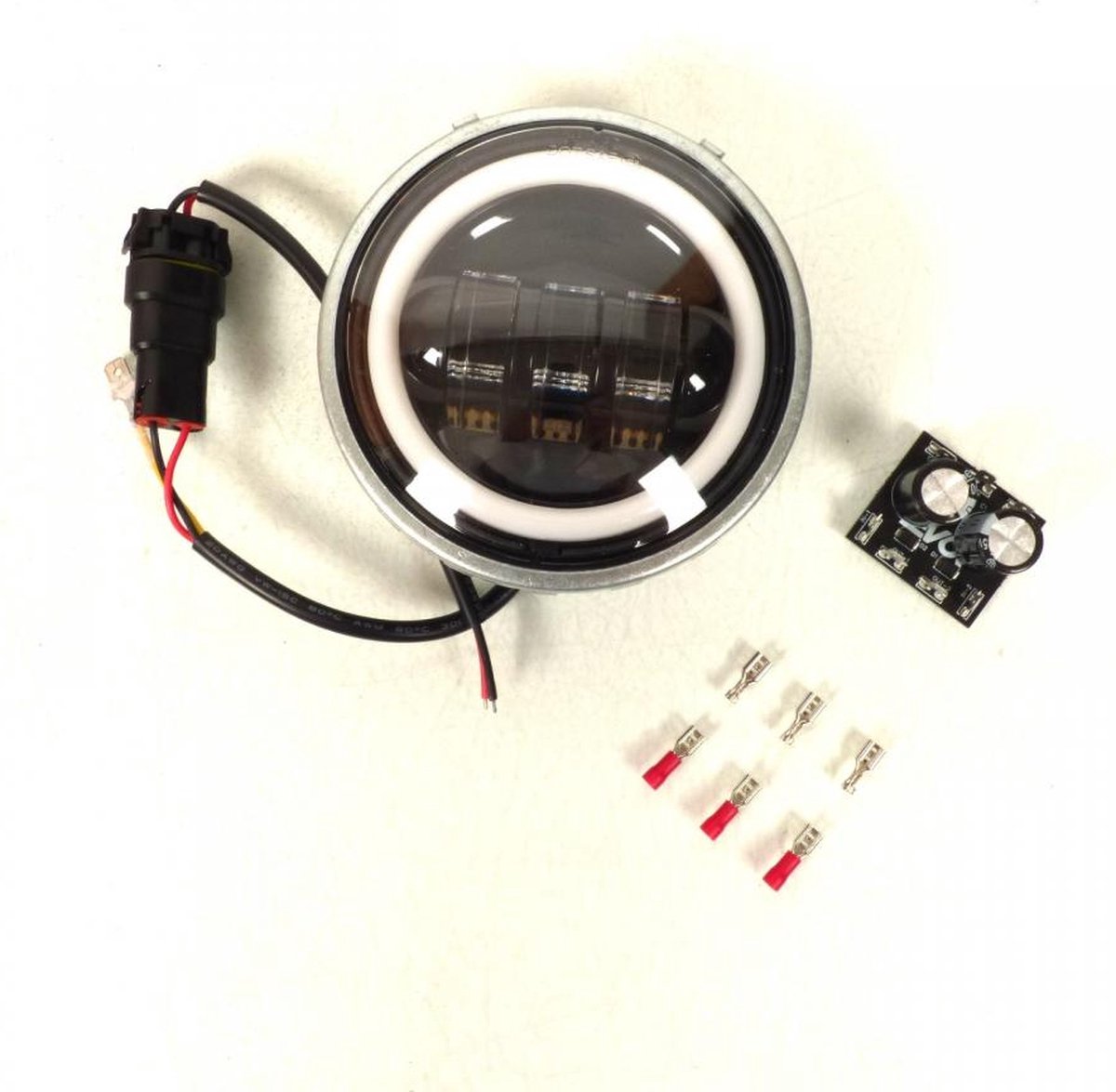 Voorlicht ø112 mm, LED 6000 K, 12 V, 25 W, Evok, voor Piaggio 50 en Vespa, bouwjaar 1963 t/m 1983, nieuw