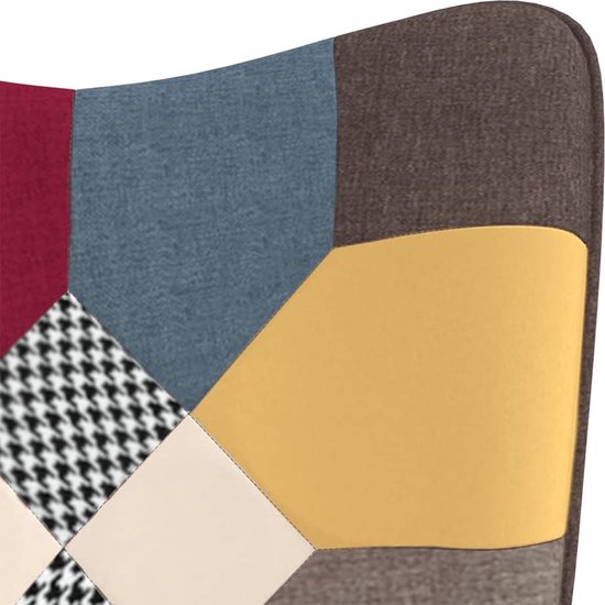 vidaXL Chaise à bascule Patchwork - Fauteuil - 61 x 78 x 98 cm - Multicolore - Chaise à bascule