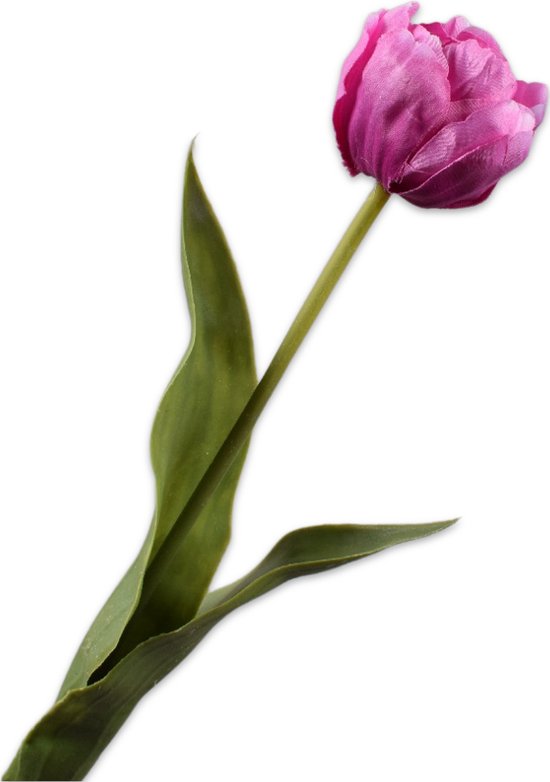 Silk-ka Kunstbloem-Zijden Bloemen Tulp Steel Paars 47 cm Per 2 Stuks