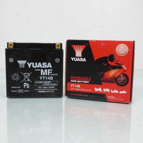 Yuasa SLA-accu voor Yamaha 1300 FJR A/AS-AE 2006 tot 2018 YT14B SLA / 12 V 12,6 Ah nieuw