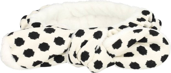 Bandeau maquillage Beauty Spa nœud points imprimé motif Zwart Wit bandeau