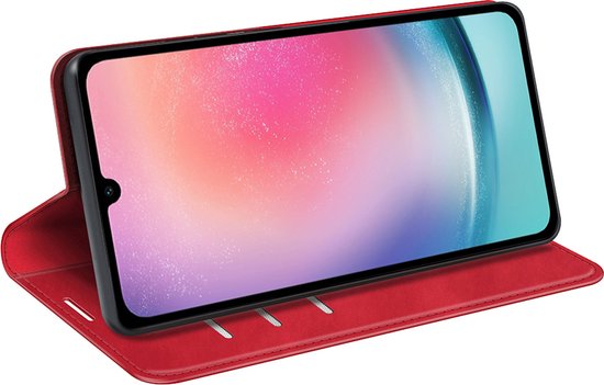 Coque pour Samsung Galaxy A16 - MobyDefend Luxe Wallet Bookcase (fermeture magnétique) - Rouge - Étui pour téléphone portable - Étui de téléphone Convient pour : Samsung Galaxy A16