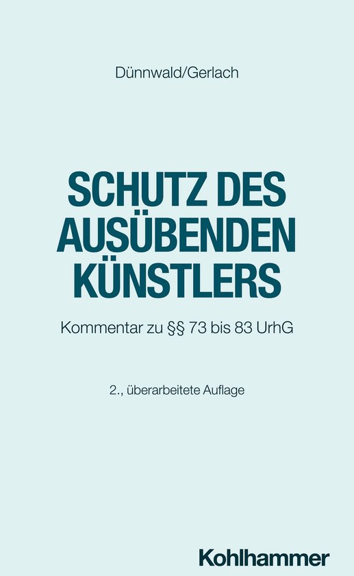 Schutz des ausübenden Künstlers - cover