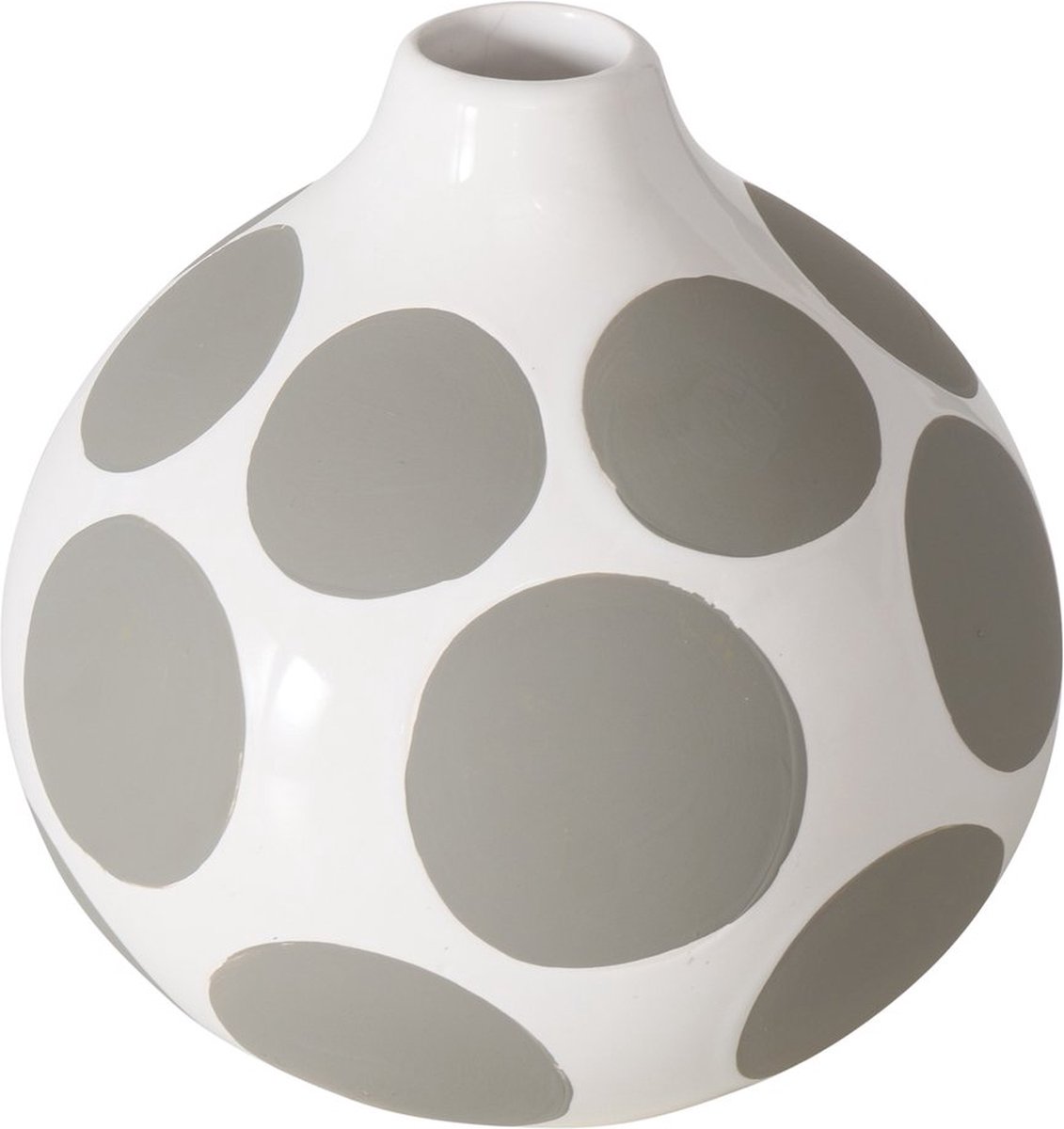 Boltze Vaas Punty, H 13,5 cm, Dotted Wit