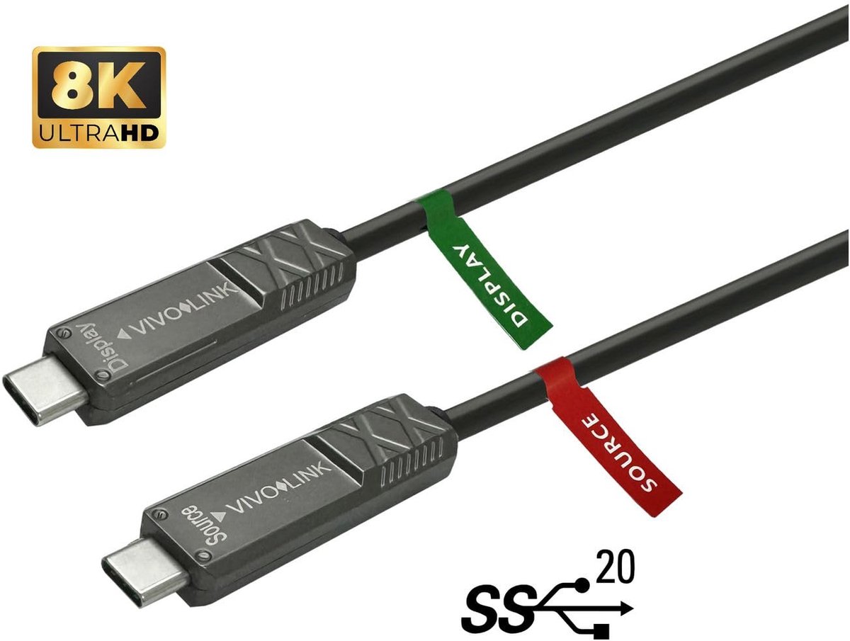 Vivolink PROUSBCMM10OP USB-kabel USB 3.2 Gen 2 (3.1 Gen 2) 10 m USB C Zwart
