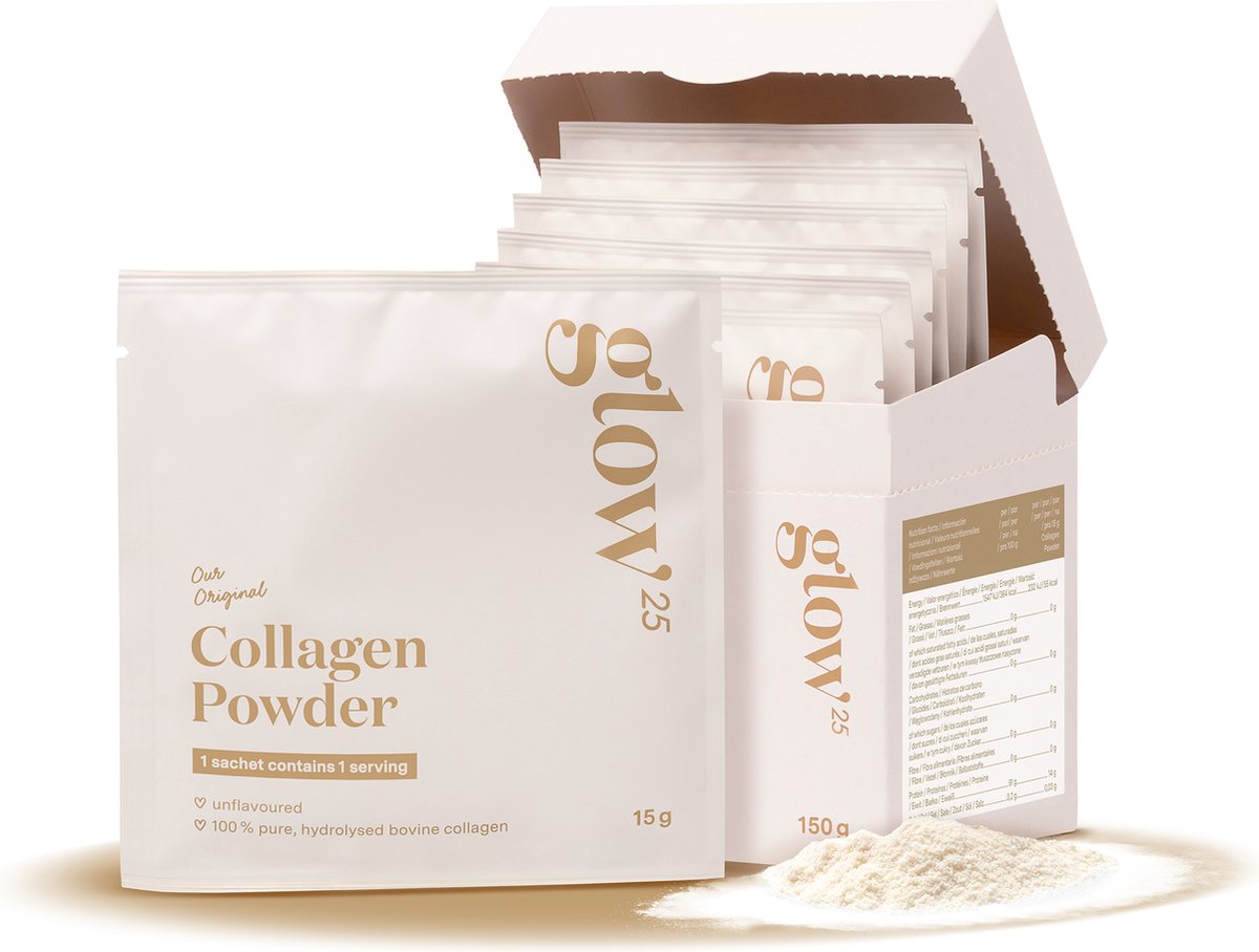 Goedkoopste Glow25® Collageen Sachets (10 stuks) - 100 natuurlijk collageen
