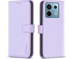 BINFEN Hoesje - Geschikt voor Xiaomi Redmi Note 13 Pro 5G / Poco X6 Hoesje - BINFEN Color Book Case - Lavendel
