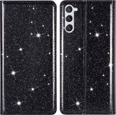 Coverup Hoesje - Geschikt voor Samsung Galaxy S24 Plus Hoesje - Coverup Glitter Book Case - Zwart