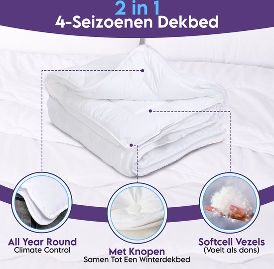 Slaapspeciaal - Every Season 4 Seizoenen Dekbed | 140x200 cm - Dekbed Geschikt Voor Alle Seizoenen - Zomerdekbed & Winterdekbed - Anti Allergie - Hoogwaardige Ultra Soft - Hotelkwaliteit - Eenpersoons Dekbed