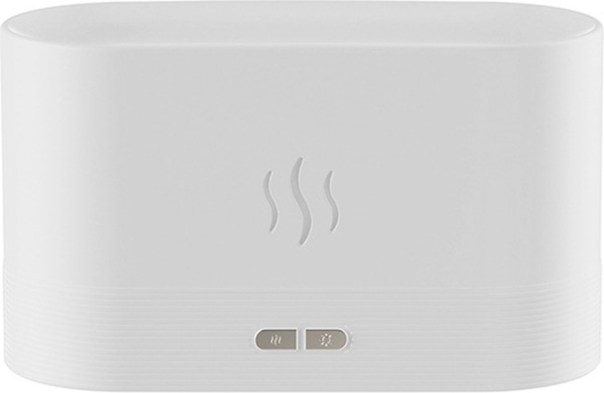 Goedkoopste ITAGALA Aroma Diffuser 180ML - Luchtbevochtiger – Verdamper – Aromatherapie - Geurverspreider - Vlam effect - Tafellamp - Nachtlampje Volwassenen - Nachtlampje - Wit