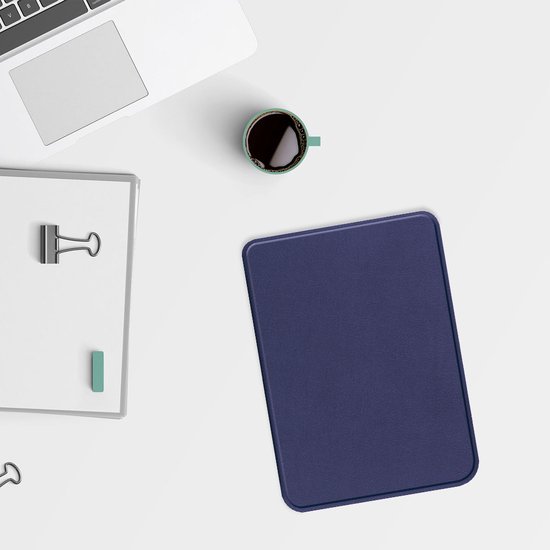 Lunso Geschikt voor Kobo Clara BW / Clara Colour hoes (6 inch) - sleepcover - Donkerblauw van Merkloos — afbeelding 4