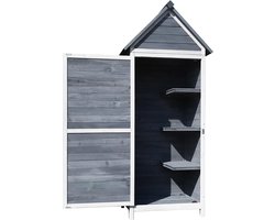DD Tuinhuis Hout - Blokhut - Tuinhuisje - Gereedschapshuisje - 77x53x179cm - Grijs