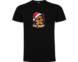 Zwart T-Shirt met “Peperkoek - Oh Snap! - Kerst“ Print Full Color Maat 2XL